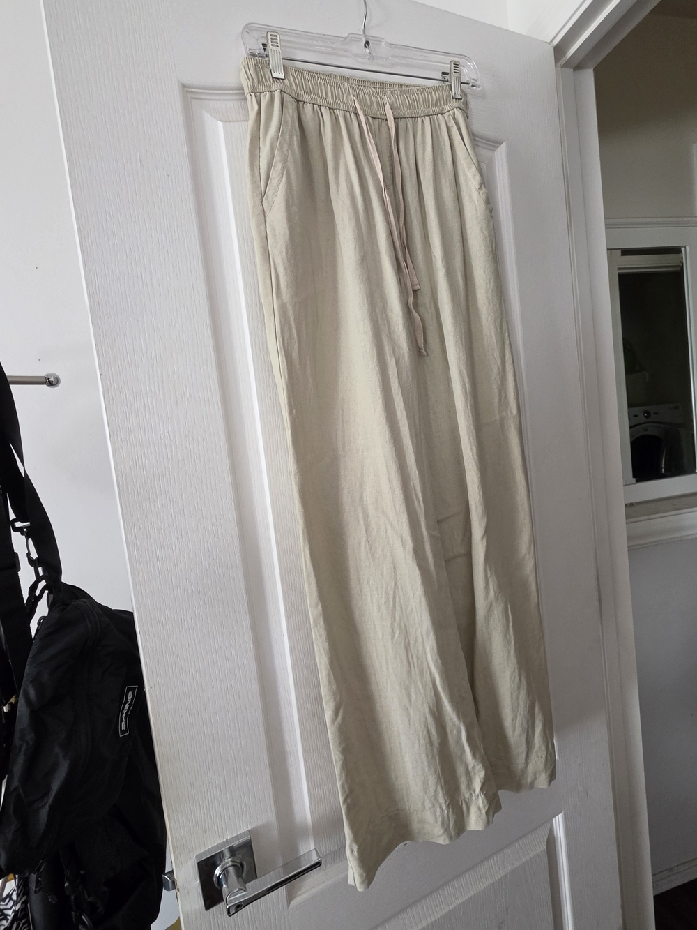 Briggs Beige Wide Leg Elastic Waist Pants